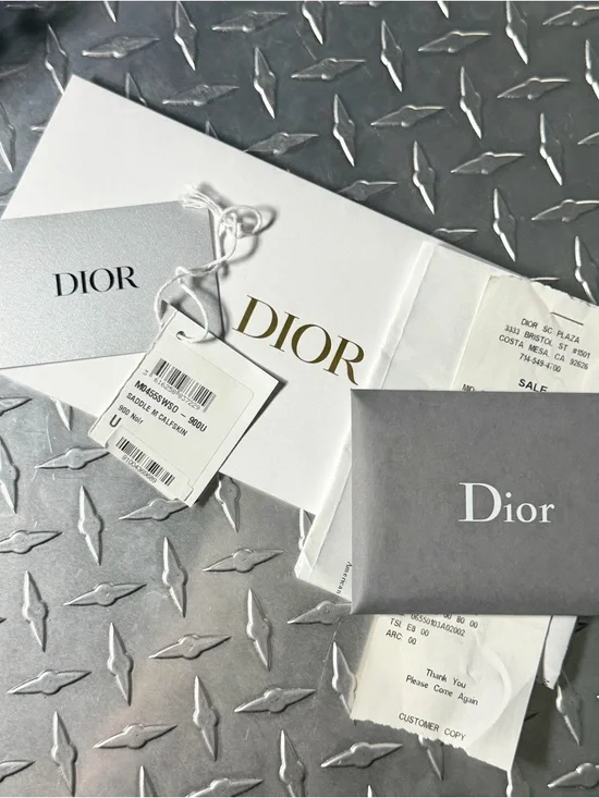 Dior 2023 Embossed Oblique Calfskin Saddle Bag in Matte Black - Picture 14 of 14